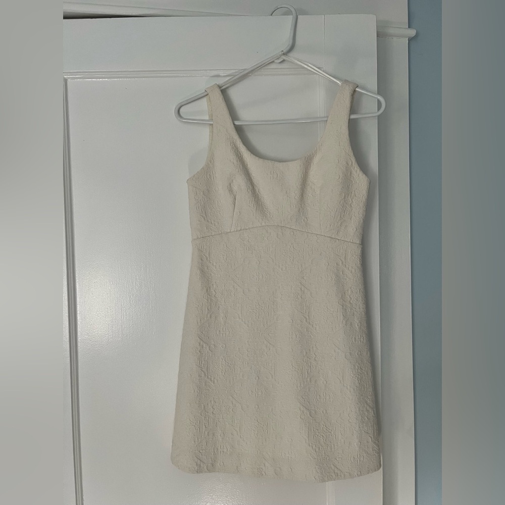 Zara Cream Textured Sleeveless Midi Dress